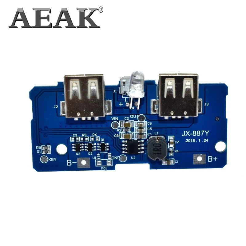 AEAK 5V 2A 18650 модуль зарядного устройства для внешнего аккумулятора печатная плата