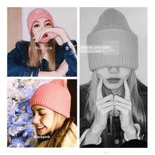 Kpop черная розовая Лиза же зимняя теплая шерстяная шапка для женщин/мужчин унисекс 14 цветов вязаная шапка модная уличная женская уличная одежда аксессуары для улицы