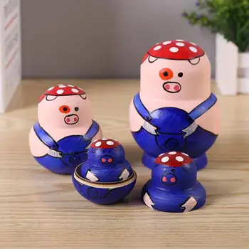 

10pcs Russian Matryoshka Nesting Dolls Set Basswood Hand Painted Decor Gift