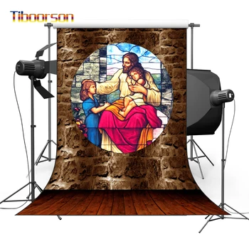 

Christian Jesus Window Religious Stone Wall Nativity Scene Backdrop Photography Background for Photo Studio Photophone Photozone