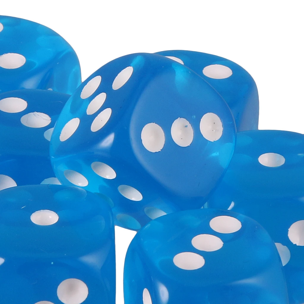 10pcs 16mm Six-sided D6 Dice for Dungeons & Dragons D&D TRPG Dices Party Gambling Dices Game Digital Dices