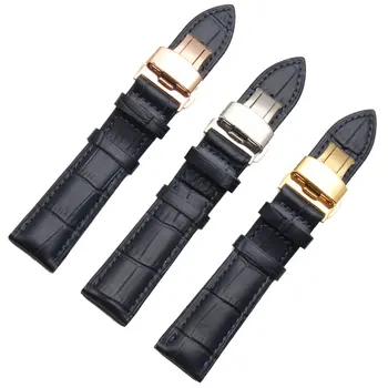 

Blue Wrist Watch Silver Bracelet Push Buckle Pattern Bamboo Leather Bracelet CITIZEN14mm 16mm 18mm 20mm 22mm 24mm