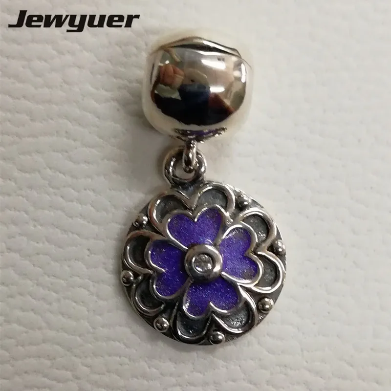 925 Geranium clips clasp charms Sterling Silver fine jewelry Fit bead Charm Bracelet DIY for women Memnon Jewyuer KT017
