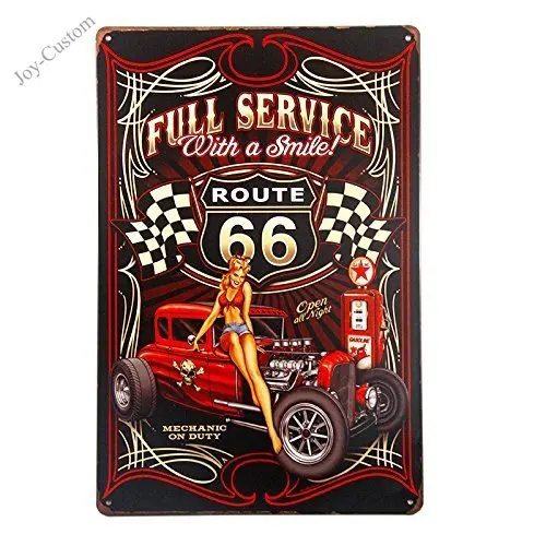 Placa De Pared Interruptor Retro Hot Rod Route 66 – Decoración Garaje Cueva De Hombre
