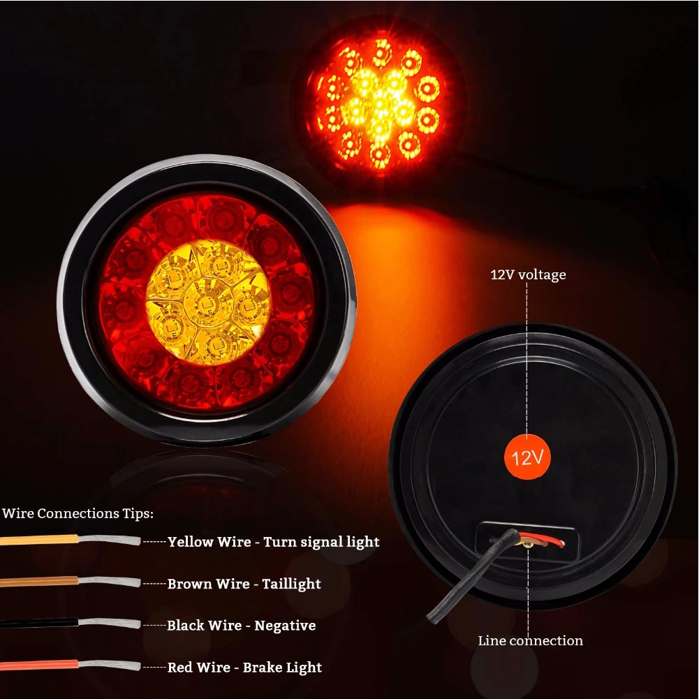 2 шт резервная лампа прицепа бег 16LED с резиновые втулки RV фонарь Пластик
