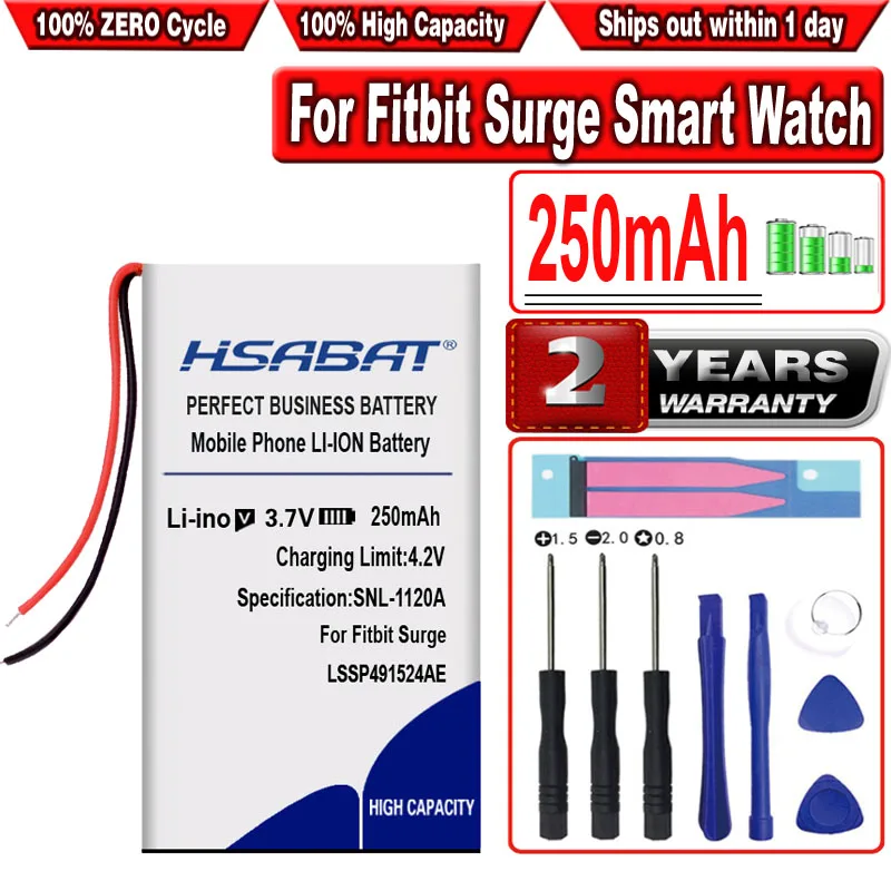 Аккумулятор HSABAT 250 мАч LSSP491524AE для умных часов Fitbit Surge | Электроника