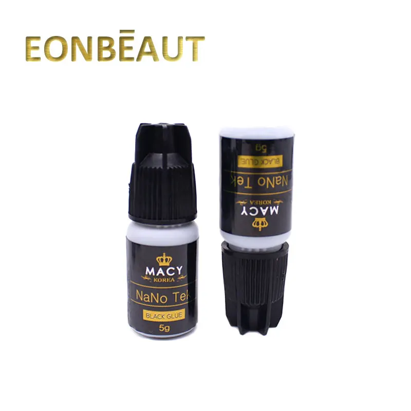 10 garrafas macy nano tek cola preta cola de extensao de cilios 5ml profissional 1 segundo secagem rapida cilios posticos forte adesivo cola para cilios aliexpress