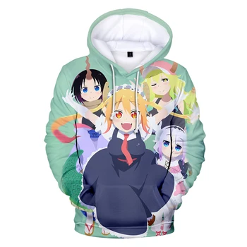 

New 3D Hoodies Anime Xiao Lin's Dragon Maid Hoodie Sweatshirt 2020 3D Cartoon Jackets Cute Fashion Long Sleeve Teenage Outwear