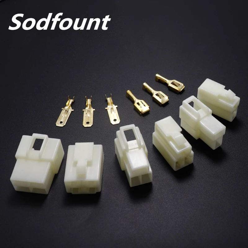 5 комплектов обжимные клеммные колодки 6 3 мм 1P 2P 3P 4P 6P 8P 9P|kit connector|pin crimp connectorsplug socket
