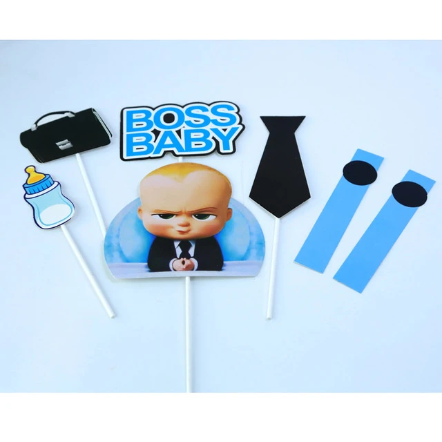 INS Baby Boss Toppers torta di compleanno numero blu pulsante papillon Cake  Toppers per bambini compleanno Cupcake decorazioni Baby Shower - AliExpress