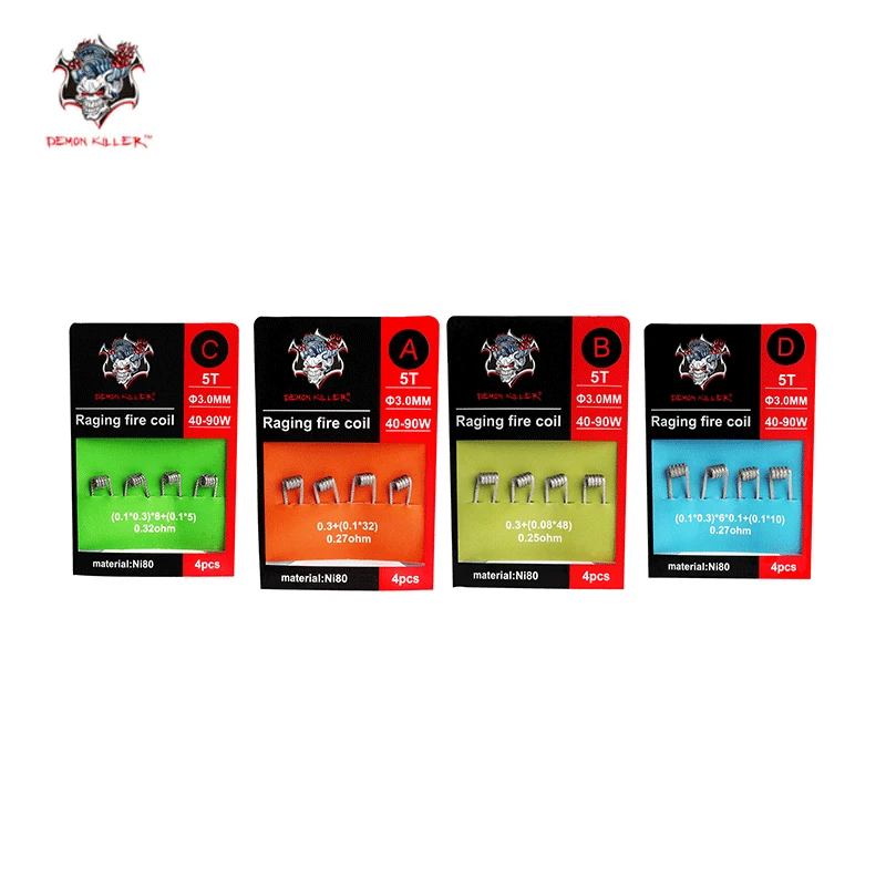 

Original Demon Killer Raging Prebuilt Coil Blister Kit Electronic E Cigarette Ni80 Material Premade Coil for Vaper DIY Accessory