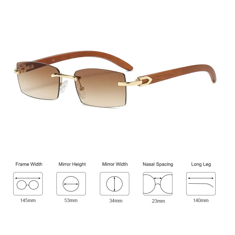 Polarized Sunglasses Steampunk Sunglasses Semi Rimless Sunglasses CATERSIDE Punk Rimless Rectangle Men Fashion Vintage Trendy Small Frame UV400