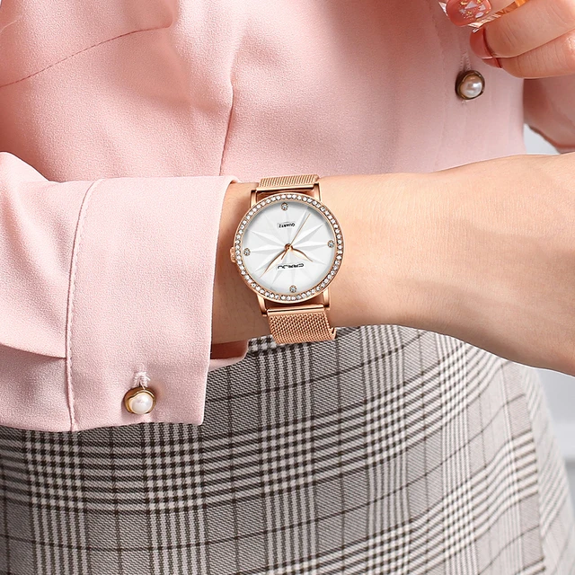 Ladies Rose Gold Watch,Women Watch,Classic Style Watch for Women,Women  Casual Steel Mesh Watch,Lady Waterproof Quartz Watch
