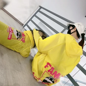 

Dog Owner man woman parent-child Riancoat Jumpsuit Rain Coat for Dogs Pet Cloak Labrador Waterproof Golden Retriever Jacket