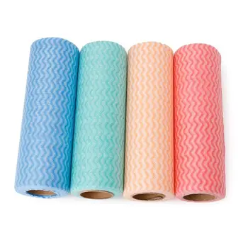 

50 Sheets/Roll Disposable Non-woven Fabric Dishcloth Kitchen Cleaning Towels Rags