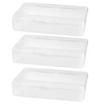 

3Pcs Dustptoof Mask Container Box Transparent Mask Storage Box Plastic Musk Storing Box For Home