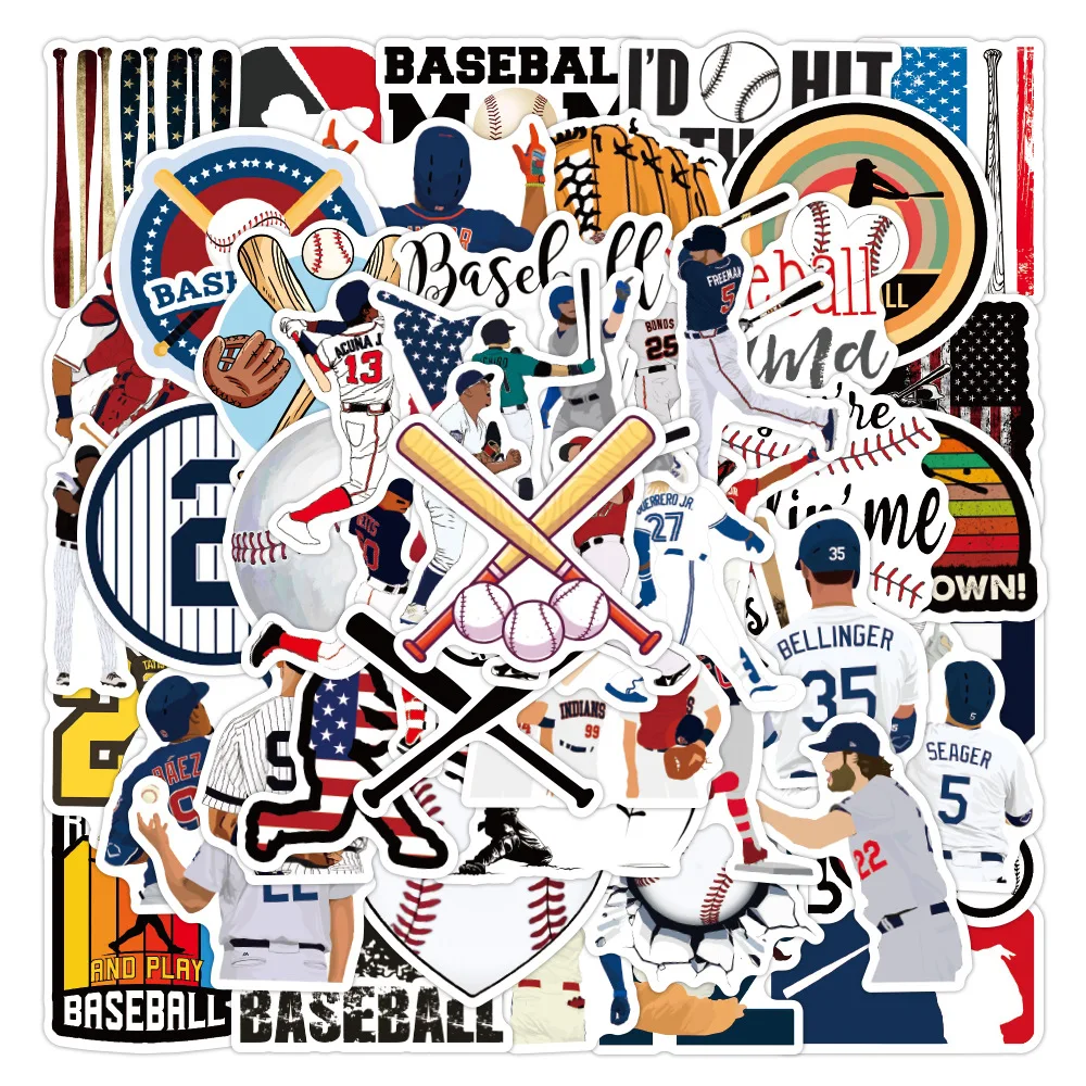 

10/30/50PCS Cool Sports Baseball Stickers Aesthetic Laptop Fridge Water Bottle Waterproof Graffiti Decal Sticker Packs Kid Toy