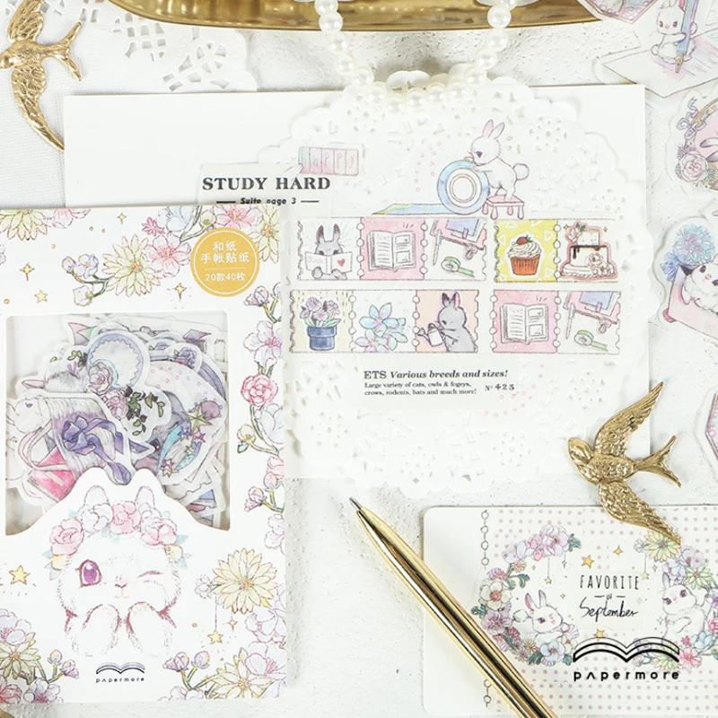 

40Pcs Kawaii Animals Scrapbooking Stickers DIY adesivos Diary Deco Sticky Notes Memo Pad Deco Phone Stickers