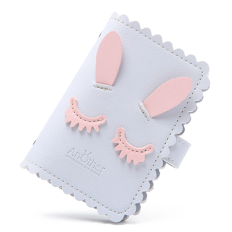 Light blue rabbit fa Sma сумка кошелек интегрированный WomaUltra-тонкий Простой милый мини degausing Противоугонный набор карт бизнес кожаный кошелек для монет Leisur - Цвет: Light blue rabbit fa