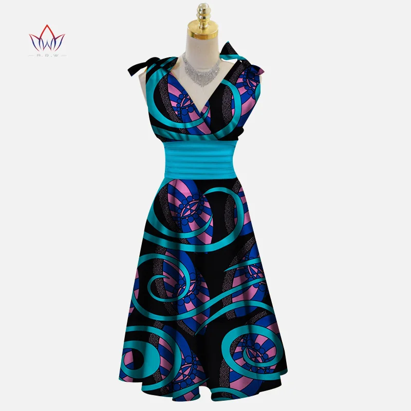 Vestidos африканские платья для женщин Дашики плюс размер модные Африканские Восковые платья с принтом Bazin Riche африканские платья WY3307