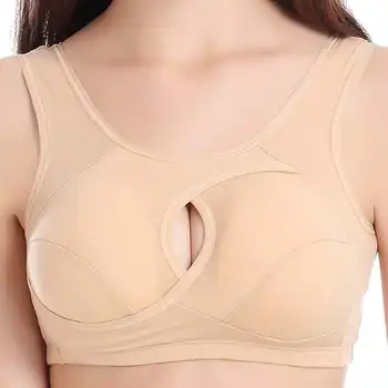 

Sports Bra Plus Size Cotton Yoga Vest Gathers Sleep Nursing Bra Without Steel Ring Anti-extension Underwear
