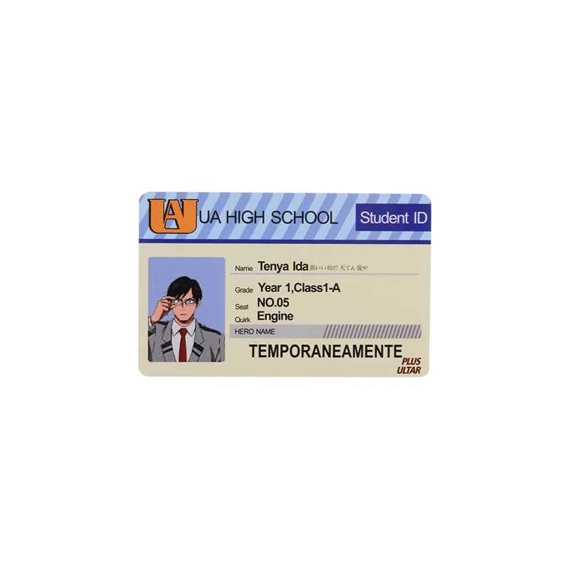 1PCS Anime Peripheral My Hero Academia PVC Student ID Card School Food Card Cosplay Prop PVC Collection Card Accessories