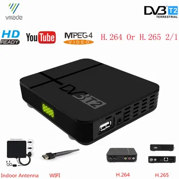 

H.265/HEVC Fully HD 1080P Digital TV Box DVB-T2 DVB-T Terrestrial TV Tuner Receiver Free TV Channel AC3 Dolby Audio Decoder