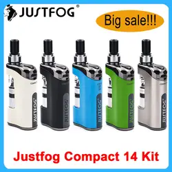 Хит, оригинал, JustFog Compact, 14 комплектов, 1500 мА/ч, встроенный аккумулятор с 1,8 мл, Q14, клиромайзер, бак, электронная сигарета, испаритель, комплект