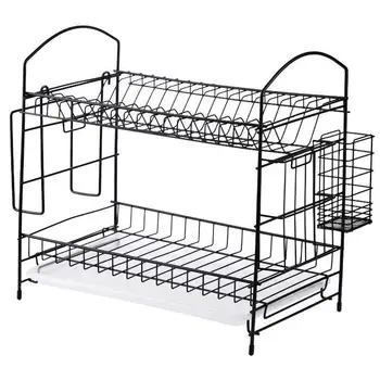 

Wrought iron dish rack household tableware drain chopsticks cage kitchen knife cutting board