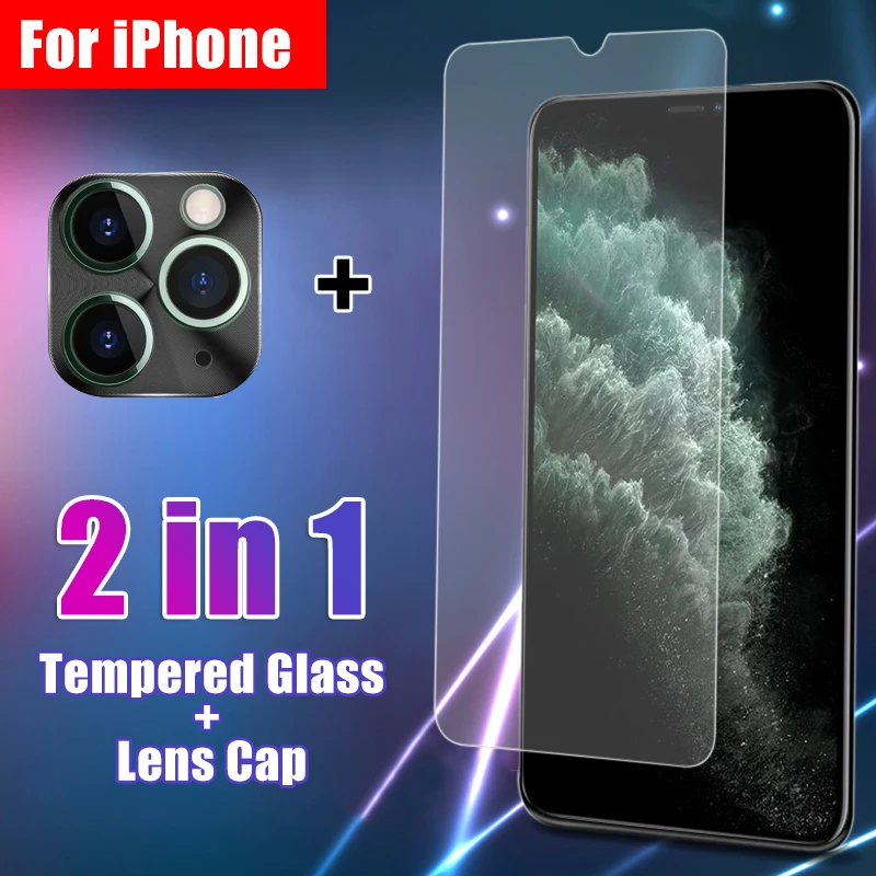 Полное покрытие закаленное стекло для IPhone 11 Pro X XR XS Max Защитная пленка объектива