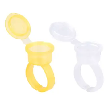 

50Pcs/Pack Makeup Microblading Pigment Tattoo Ink Ring Cup Holder with Cover Lid