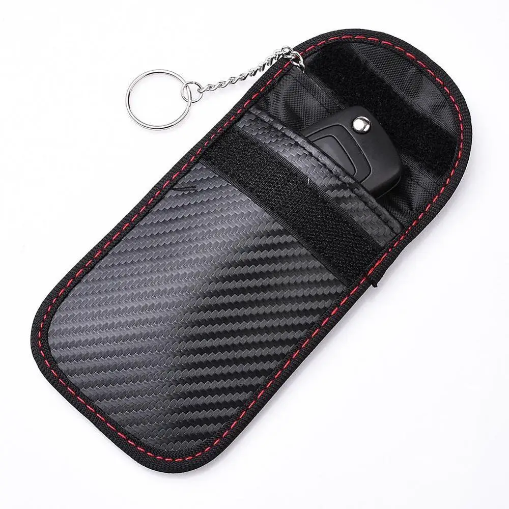 Funda bloqueadora de señal de llave de coche, bolsa Fob de jaula de Faraday,  bolsa de bloqueo RFID sin llave, suministro de accesorios, estilo de coche  - AliExpress