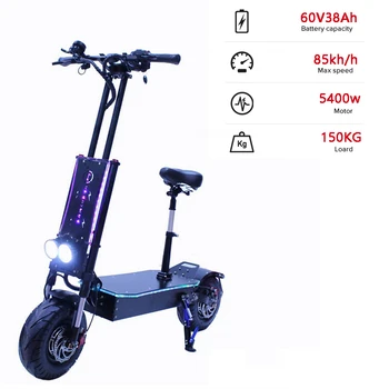 

BOYUEDA Adult Foldable Off-road Mountain Bike Electric Scooter 13 Inch 5400W 60V 38AH Step E-scooter Patinete Mobility Scooters