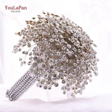 YouLaPan HF02 ручной работы Свадебный букет красота Стразы букет невесты Свадебный букет рук потрясающий букет из горного хрусталя