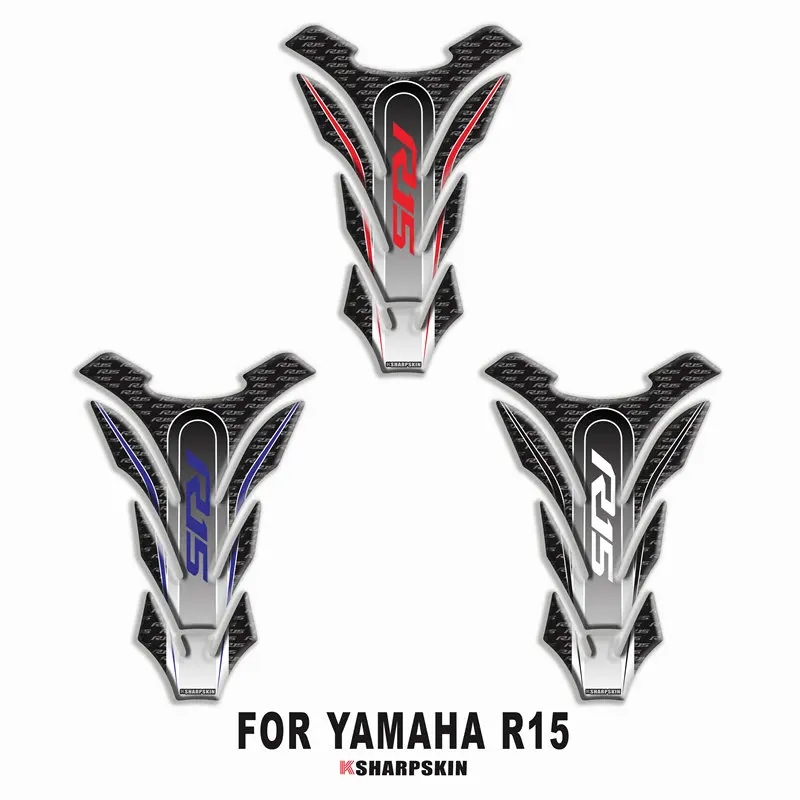 

Motorcycle 3D fuel tank pad sticker protective decorative sign decal For YAMAHA R15 Fishbone Protective Decals