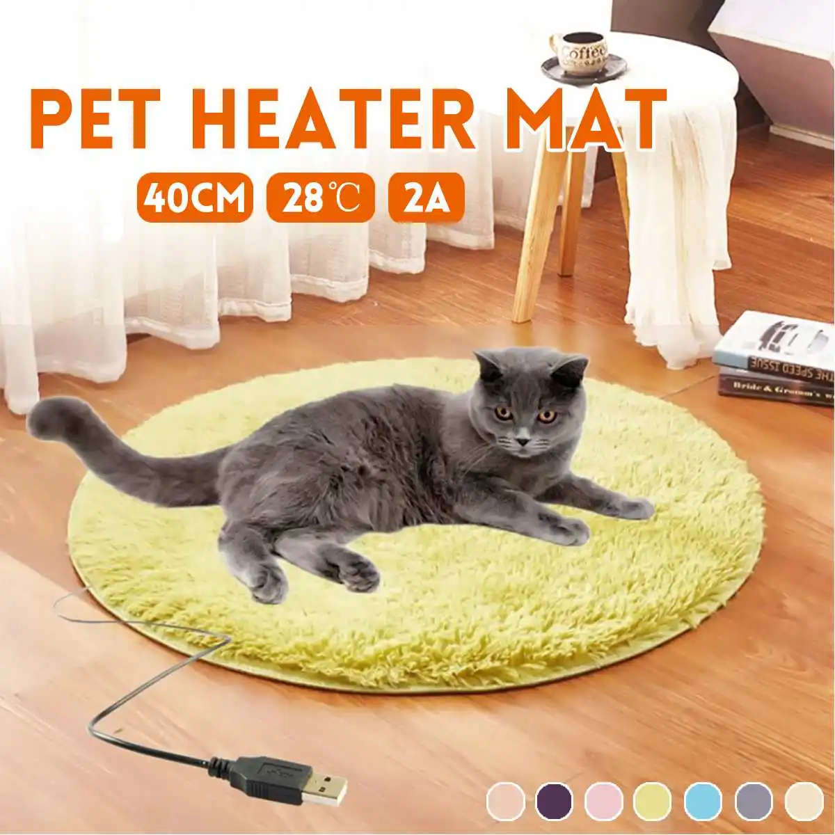 

40cm Pet Dog Cat Waterproof USB Electric Heater Heating Pad Body Winter Warmer Mat Bed Blanket Animals Bed Heater Accessories