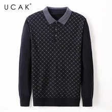UCAK Brand Casual Turn-down Collar Sweaters Men Clothes Streetwear Fashion Long Sleeve Sweater Pullover Homme Clothing U1072