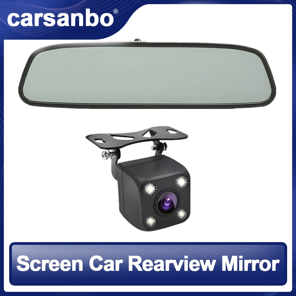 

Carsanbo 4.3 Inch Car Rearview Mirror Monitor HD LCD Screen Lot Reversing Display Waterproof With Monitor Reversing Camera