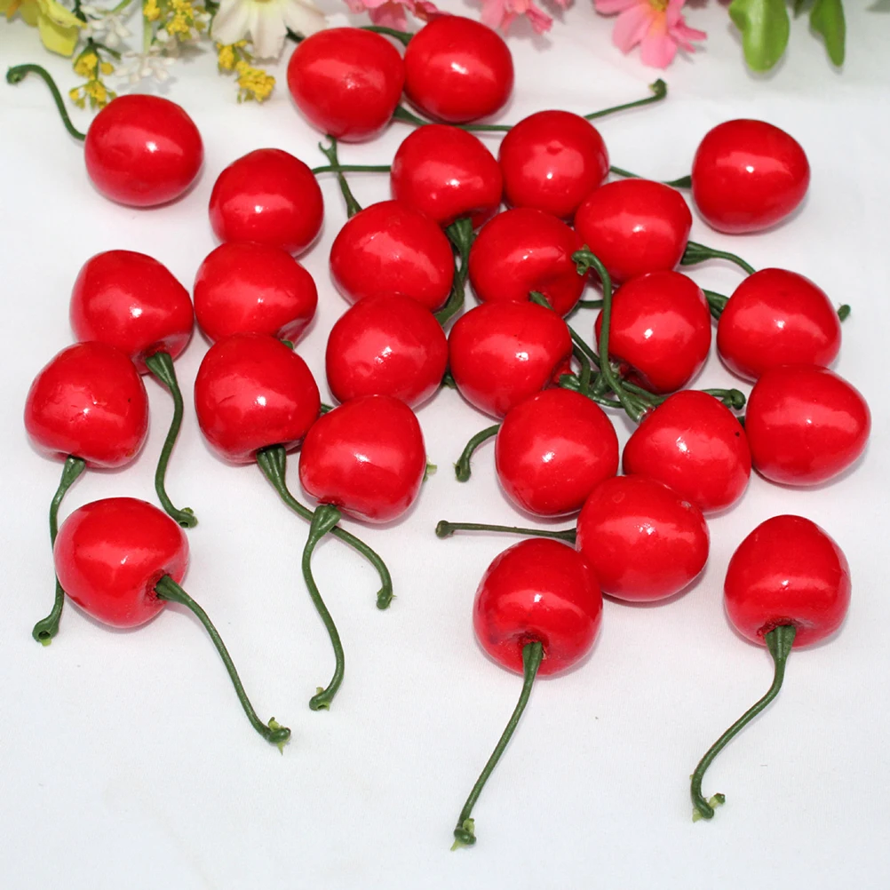 

100pcs Artificial Cherry Decorative Artificial Cherry Fruit for Party