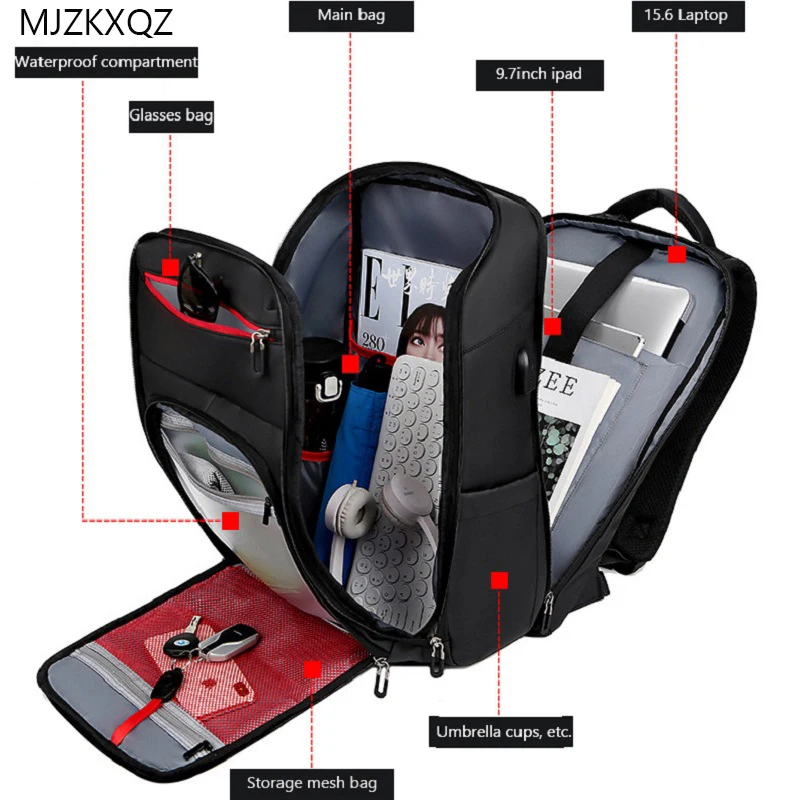 Laptop Backpack Schoolbag Teenagers Travel College Large Man with Usb-Charging Computer