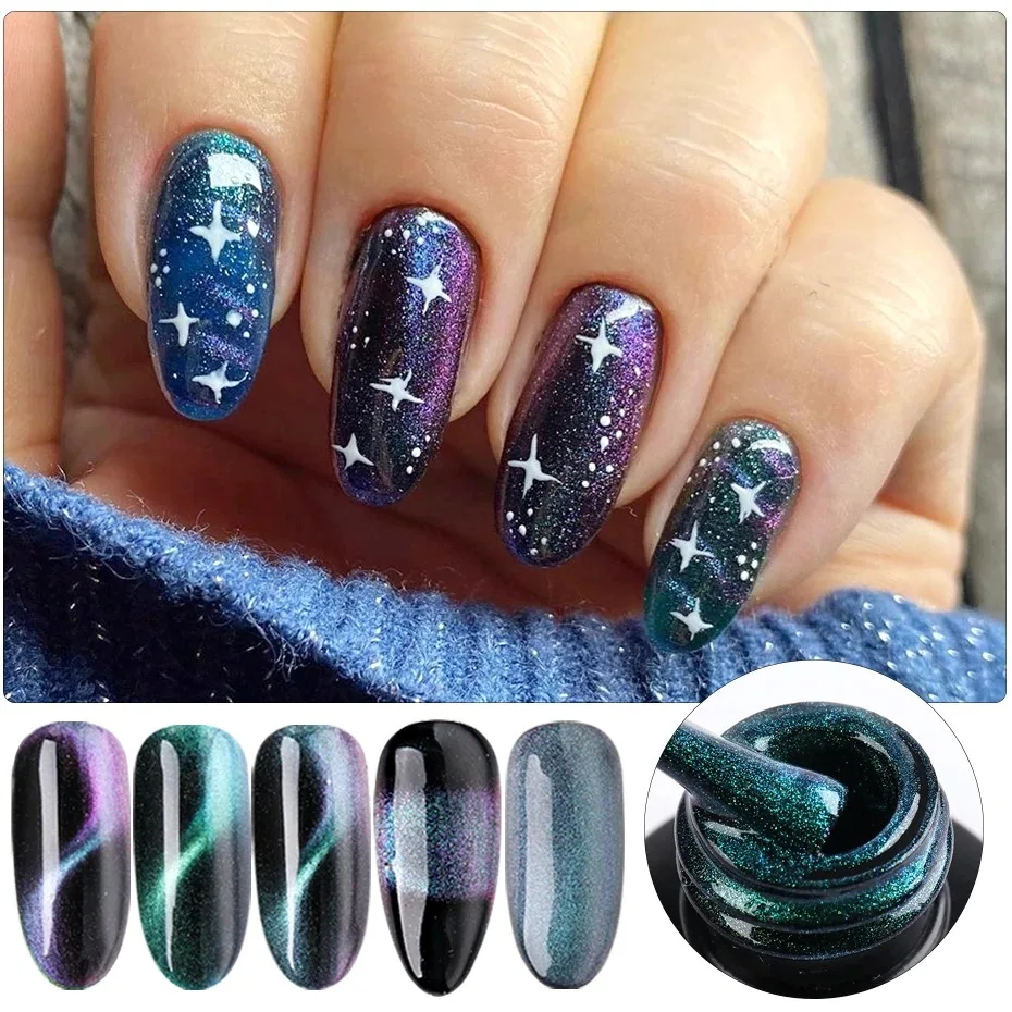 

New Arrival 9D Cat Eye Shining Star Symphony Nail Polish 10 Colors 7ML Bottle Magnetic Cat Eye Classic Nail Gel