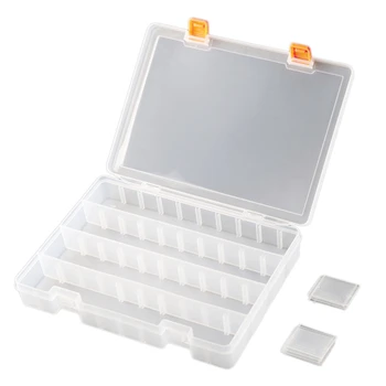 

ELOS-Tackle Boxes (36 Grid) Fishing Tackle Storage Plastic Box with Removable Dividers Tackle Trays Parts Box White