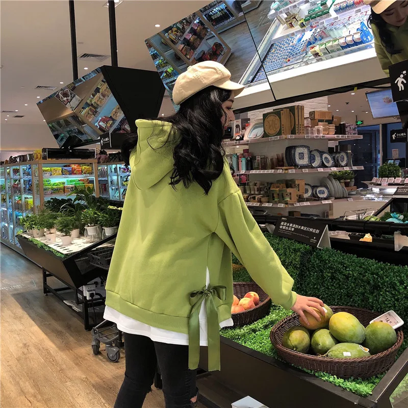 Hoodies Women Hooded Solid High Quality Warm Korean Style Loose Drawstring Harajuku Womens Casual Students Thicker Velvet Girls