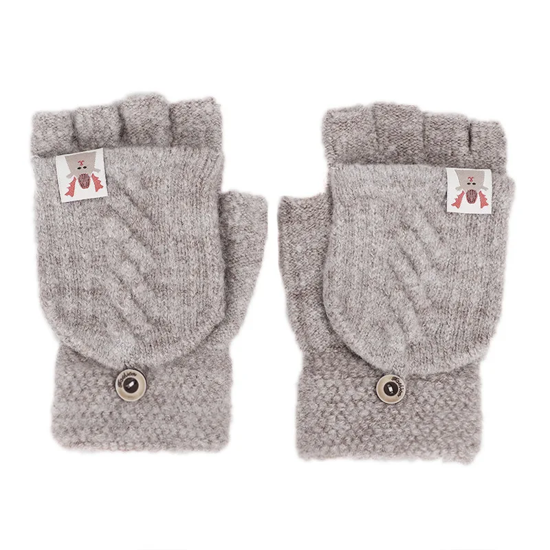 khaki Guantes зимние перчатки женские зимние перчатки для девочек одноцветные перчатки из кроличьей шерсти мягкие теплые яркие цвета двойные женские перчатки - Цвет: khaki