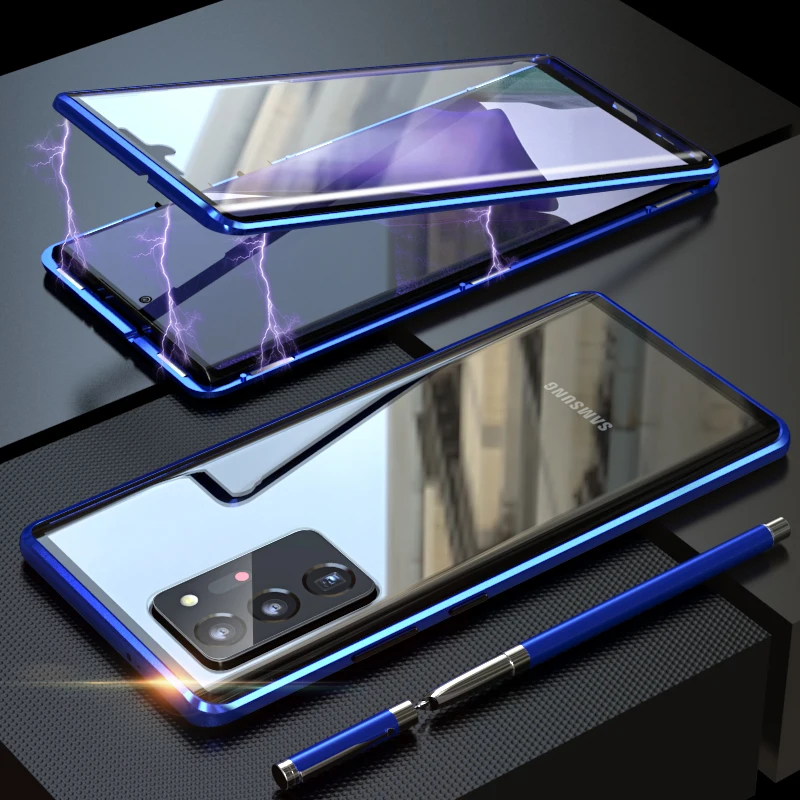 Magnetic Case For Samsung Galaxy S20 S10 S8 S9 Note 20 Ultra Plus Lite Note 9 8 A71 s20 fe phone Cases Glass Cover Metal Funda