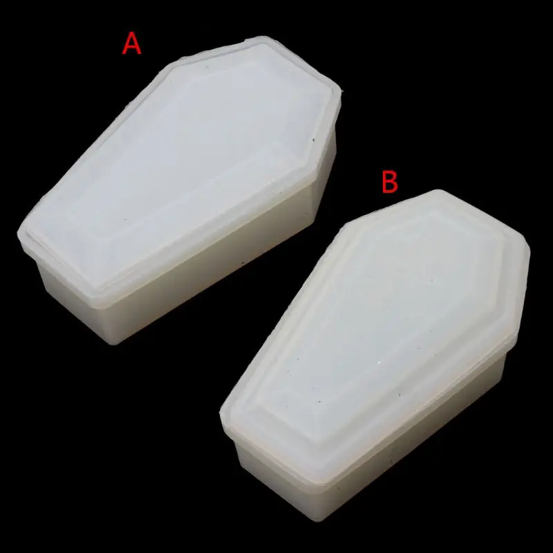 

Resin Casting Storage Box Mould Silicone Coffin Box Mold Halloween Jewelry Tools B95F
