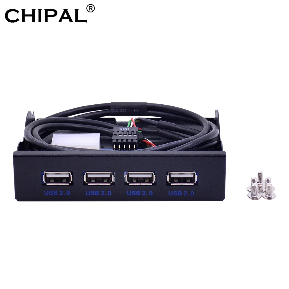 CHIPAL 4 порта USB 2,0 концентратор USB2.0 адаптер PC Передняя панель расширительный кронштейн с 10Pin кабелем для рабочего стола 3,5 дюймов FDD ячейка для дискет