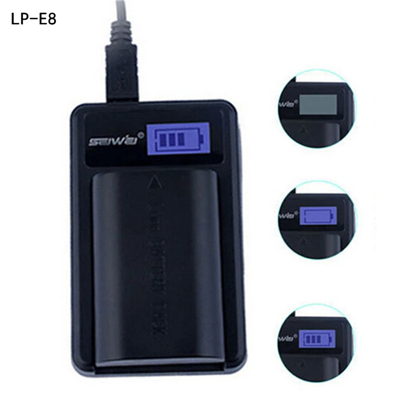 SEIWEI LP-E8 LPE8 USB камера зарядное устройство с ЖК-экраном один двойной вилки для Canon EOS 550D 600D 650D 700D Kiss X4 X5 X6i