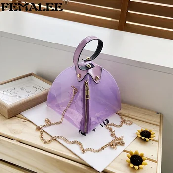 

Transparent Jelly Bag Women Triangle Hand Bag 2020 Summer New See-Through Girl Cute Personality Chain Crossbody Bag Totes Bolsa