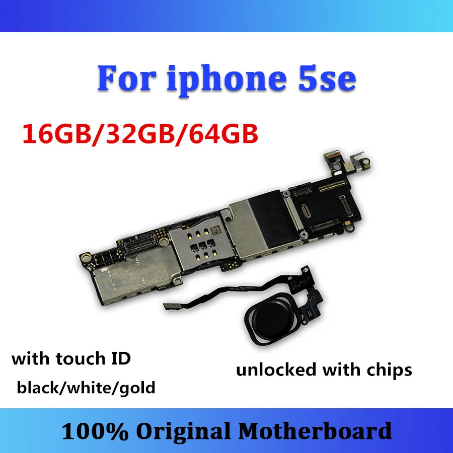 Разблокированная материнская плата для iphone 5se с сенсорным ID логическая плата черный/белый/золотой IOS 16G/32G/64G с чипом SE материнская плата